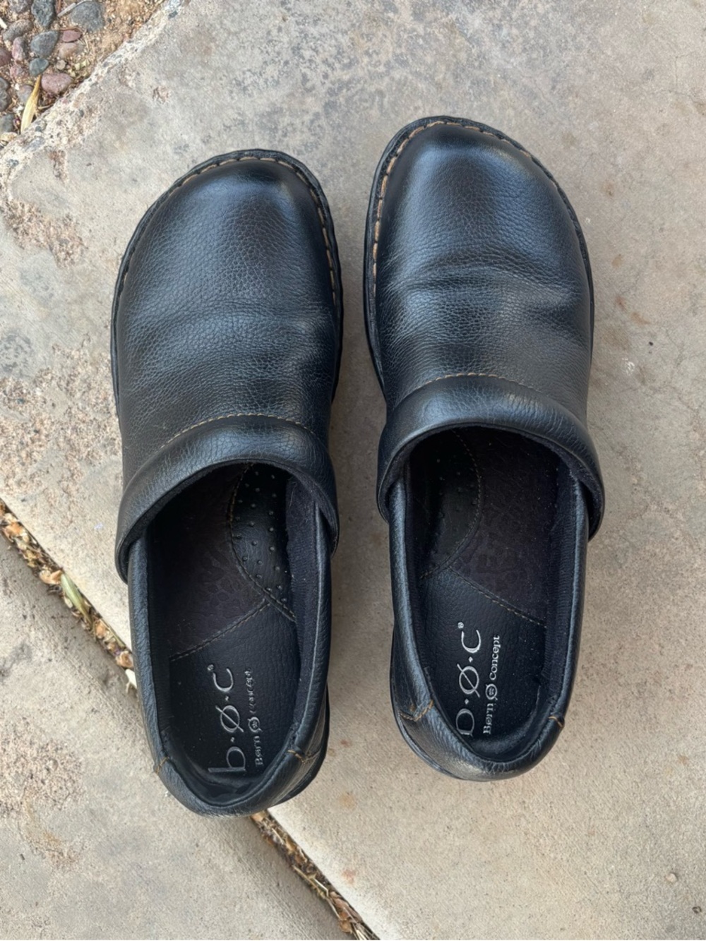 b.o.c. Black Leather Slip-On Loafers